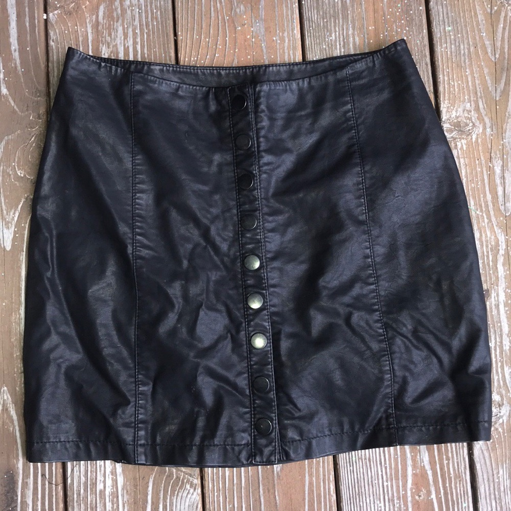Free People faux leather skirt